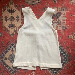 Madewell Jacquard Ivory Open Back Tank Top XXS